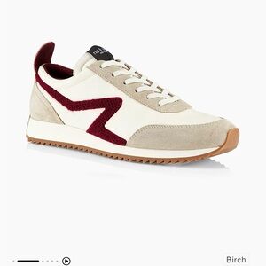 Men's Beige and Burgundy Sneakers